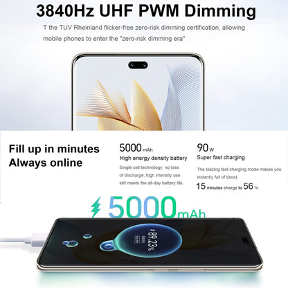 Triple Back Cameras + Dual Front Cameras, Screen Fingerprint Identification, 6.78 inch Magic UI 7.1 Android 13 Qualcomm Snapdragon 8+ Gen 1 Octa Core up to 3.0GHz, Network: 5G, OTG, NFC, Not Support Google Play, Honor 90 Pro 5G 12GB+256GB