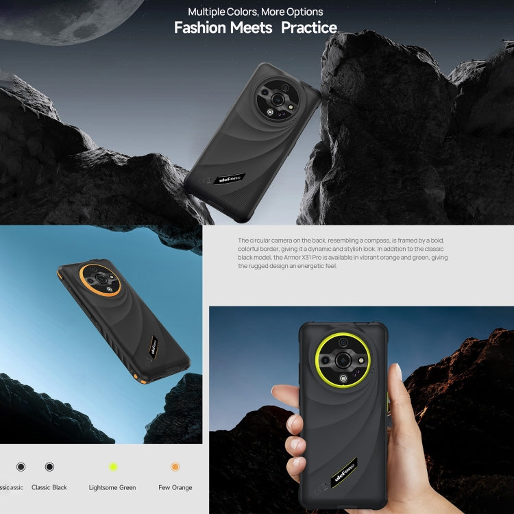 Ulefone Armor X31 Pro 5G, 8 Go + 256 Go, Vision nocturne, Téléphone robuste IP68/IP69K, Android 14 de 6,56 pouces, MediaTek Dimensity 6300 Octa Core, Réseau : 5G, NFC, OTG, Armor X31 Pro
