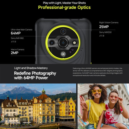 Ulefone Armor X31 Pro 5G, 8 Go + 256 Go, Vision nocturne, Téléphone robuste IP68/IP69K, Android 14 de 6,56 pouces, MediaTek Dimensity 6300 Octa Core, Réseau : 5G, NFC, OTG, Armor X31 Pro