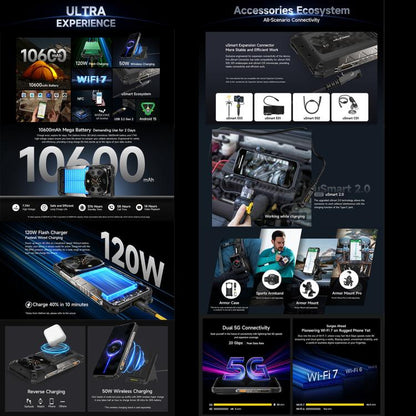 Ulefone Armor 28 UltraThermal Version  Rugged Phone, 16GB+1TB, Night Vision, 10600mAh, 6.67 inch Android 14 MediaTek Dimensity 9300+ Octa Core, Network: 5G, NFC, Armor 28 Ultra Thermal Version