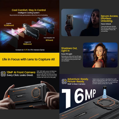 Blackview BV6200 Plus, 8GB+256GB, IP68/IP69K/MIL-STD-810H, 6.56 inch Android 14 Unisoc UMS9230 T606 Octa Core, Network: 4G, OTG, NFC
