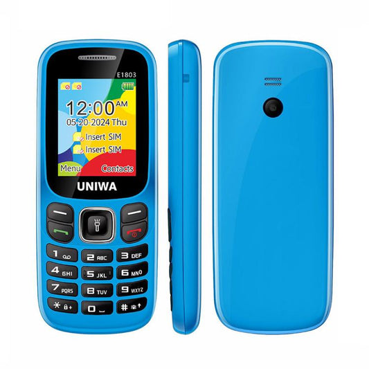 UNIWA E1803 Elder Keypad Phone, 1.77 inch SC6531E, LED Flashlight, 21 Keys, Network: 2G, EU Plug