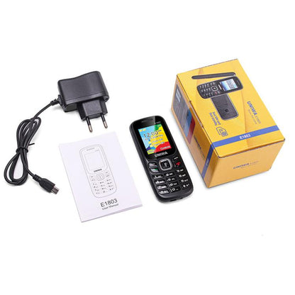 UNIWA E1803 Elder Keypad Phone, 1.77 inch SC6531E, LED Flashlight, 21 Keys, Network: 2G, EU Plug