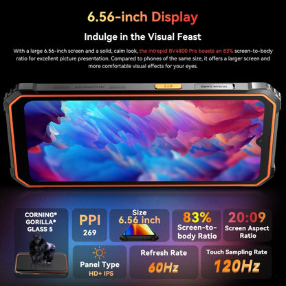 Blackview BV4800 Pro, 4 Go+128 Go, IP68/IP69K/MIL-STD-810H, Android 14 de 6,56 pouces Unisoc T606 Octa Core, Réseau: 4G, OTG