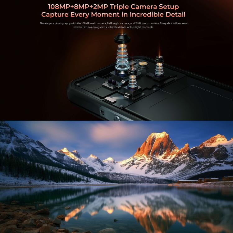 Oukitel WP55 Pro 5G Rugged Phone, 16GB+512GB, 108MP Camera, Fingerprint Identification, 6.6 inch Android 15 MediaTek Dimensity 7025 Octa Core, NFC, OTG, Network: 5G, WP55 Pro