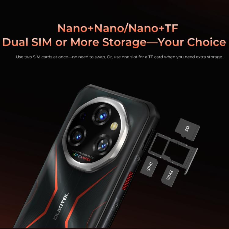 Oukitel WP55 Pro 5G Rugged Phone, 16GB+512GB, 108MP Camera, Fingerprint Identification, 6.6 inch Android 15 MediaTek Dimensity 7025 Octa Core, NFC, OTG, Network: 5G, WP55 Pro