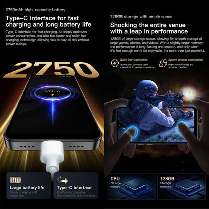 SOYES F9 Max, 6 Go + 128 Go, 4,3 pouces Android 12 MTK6762 Octa Core, Réseau : 4G, OTG, Double SIM, 6 Go + 128 Go
