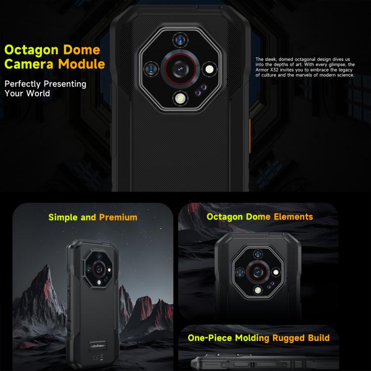 Téléphone robuste Ulefone Armor X32, 8 Go+256 Go, Vision nocturne, Android 14 MediaTek Helio G91 Octa Core de 5,65 pouces, Réseau : 4G, NFC, OTG