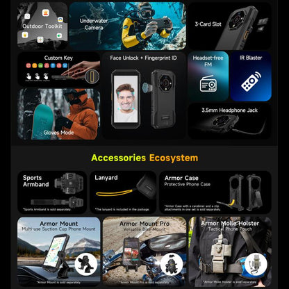 Téléphone robuste Ulefone Armor X32, 8 Go+256 Go, Vision nocturne, Android 14 MediaTek Helio G91 Octa Core de 5,65 pouces, Réseau : 4G, NFC, OTG