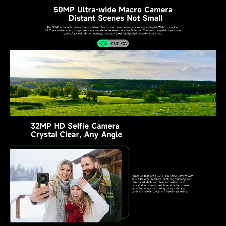 Ulefone Armor 33 Rugged Phone, 12GB+512GB, 6.95 inch Android 15 MediaTek Helio G100 Octa Core, Network: 4G, OTG, NFC, LED Light