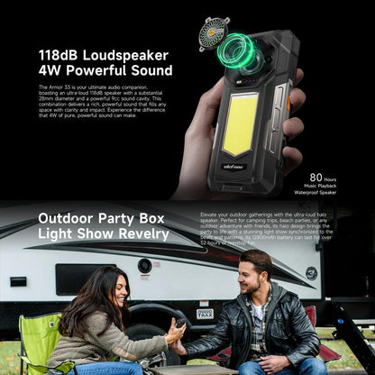 Ulefone Armor 33 Rugged Phone, 12GB+512GB, 6.95 inch Android 15 MediaTek Helio G100 Octa Core, Network: 4G, OTG, NFC, LED Light