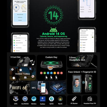 Ulefone Armor 33 Pro Rugged Phone, 16GB+512GB, Night Vision, 6.95 inch + 3.4 inch Dual Screen Android 14 MediaTek Dimensity 7300X Octa Core, Network: 5G, OTG, NFC, Armor 33 Pro