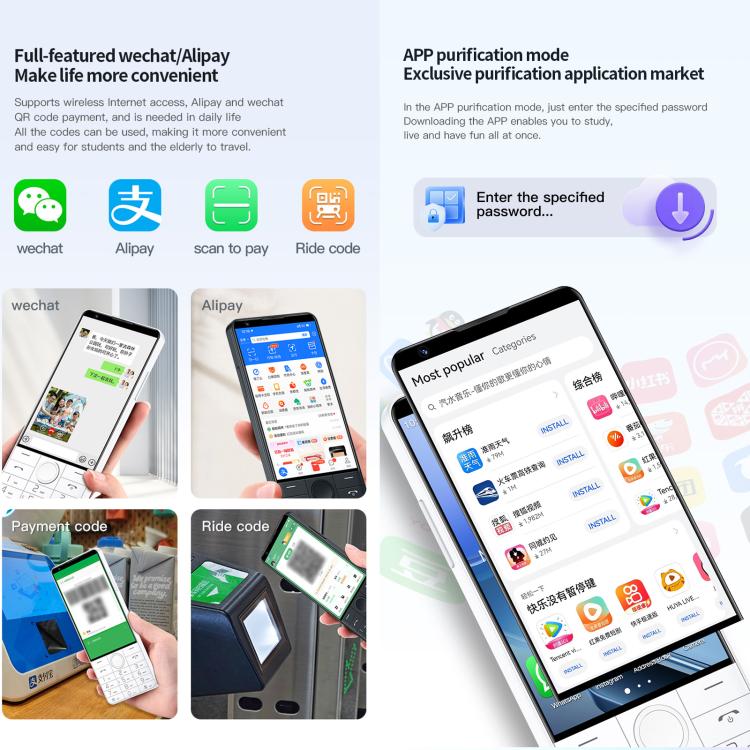 DOOV R70 Keypad Phone, 6GB+128GB, 4 inch Android 13 Mediatek MT6762 Octa Core, Network: 4G, Support Google Store, with Camera