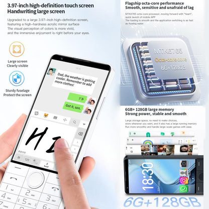 DOOV R70 Keypad Phone, 6GB+128GB, 4 inch Android 13 Mediatek MT6762 Octa Core, Network: 4G, Support Google Store, with Camera