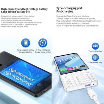 DOOV R70 Keypad Phone, 6GB+128GB, 4 inch Android 13 Mediatek MT6762 Octa Core, Network: 4G, Support Google Store, with Camera