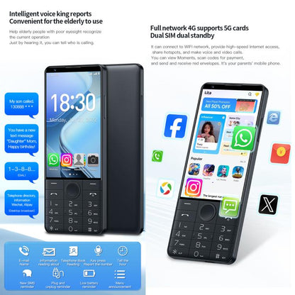 DOOV R70 Keypad Phone, 6GB+128GB, 4 inch Android 13 Mediatek MT6762 Octa Core, Network: 4G, Support Google Store, with Camera, With Camera