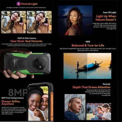 Blackview FORT 1, 6 Go+256 Go, Android 15 de 6,56 pouces, Unisoc UMS9230E T615 Octa Core, Réseau: 4G, OTG, NFC, 6 Go+256 Go