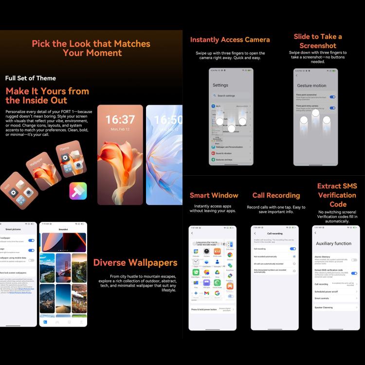 Blackview FORT 1, 4GB+128GB, 6.56 inch Android 15 Unisoc UMS9230E T615 Octa Core, Network: 4G, OTG, NFC