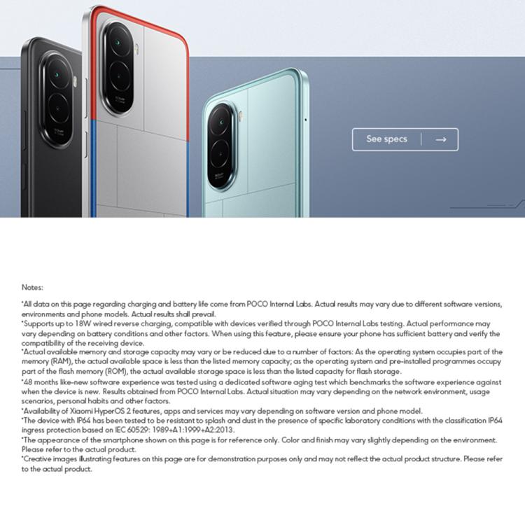 Xiaomi POCO M7 Global, 6GB+128GB, Side Fingerprint, 6.9 inch Xiaomi HyperOS 2 Snapdragon 685 4G Octa Core, NFC, Network: 4G
