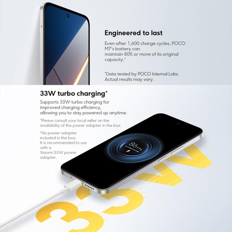 Xiaomi POCO M7 Global, 6GB+128GB, Side Fingerprint, 6.9 inch Xiaomi HyperOS 2 Snapdragon 685 4G Octa Core, NFC, Network: 4G