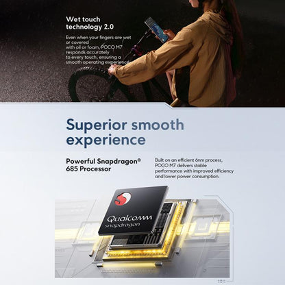 Xiaomi POCO M7 Global, 6GB+128GB, Side Fingerprint, 6.9 inch Xiaomi HyperOS 2 Snapdragon 685 4G Octa Core, NFC, Network: 4G
