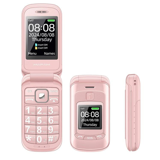Mafam F899 Flip Phone, 2.4 inch, 32MB+32MB, Support FM, SOS, GSM, Family Number, Big Keys, Dual SIM, US Plug, US Plug