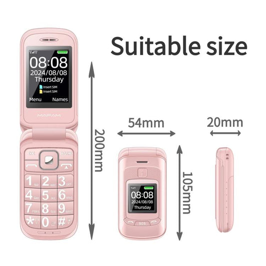 Mafam F899 Flip Phone, 2.4 inch, 32MB+32MB, Support FM, SOS, GSM, Family Number, Big Keys, Dual SIM, US Plug, US Plug