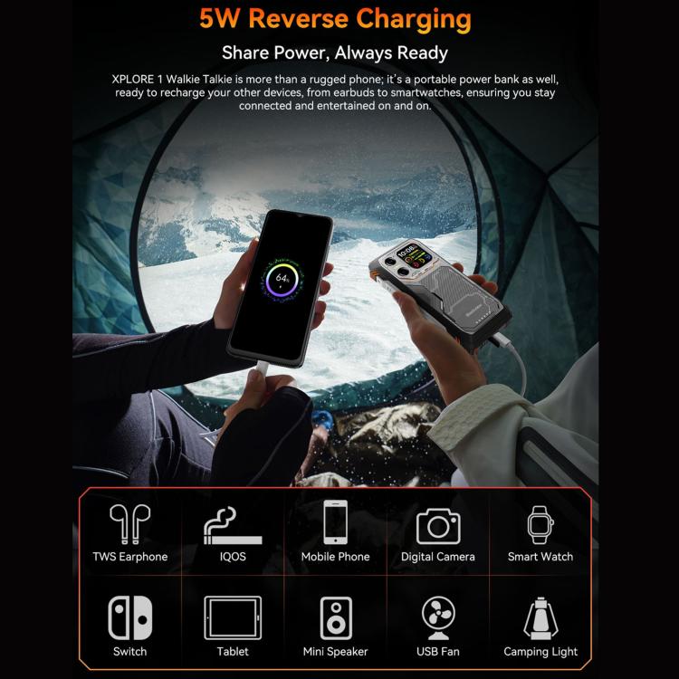 Blackview XPLORE 1 Walkie Talkie Rugged Phone, 12GB+256GB, 6.78 inch Android 15 Dimensity 7050 MT8791V/HZA Octa Core, Network: 5G, OTG, NFC, XPLORE 1 Walkie Talkie 12GB+256GB