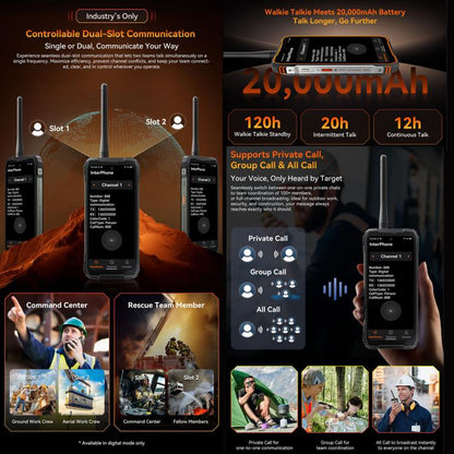 Blackview XPLORE 1 Walkie Talkie Rugged Phone, 12GB+256GB, 6.78 inch Android 15 Dimensity 7050 MT8791V/HZA Octa Core, Network: 5G, OTG, NFC, XPLORE 1 Walkie Talkie 12GB+256GB