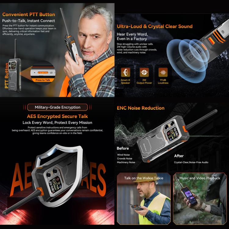 Blackview XPLORE 1 Walkie Talkie Rugged Phone, 12GB+256GB, 6.78 inch Android 15 Dimensity 7050 MT8791V/HZA Octa Core, Network: 5G, OTG, NFC, XPLORE 1 Walkie Talkie 12GB+256GB