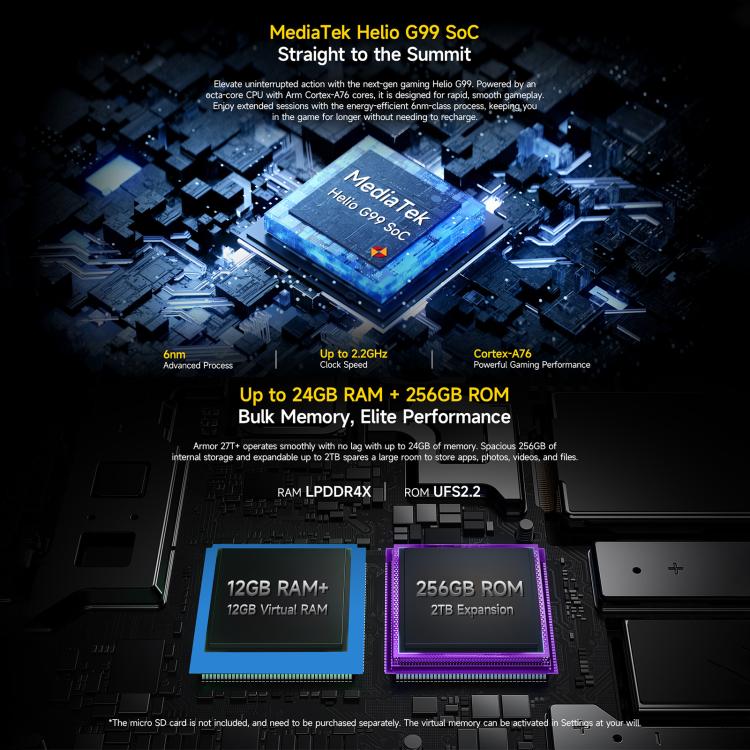 Ulefone Armor 27T+ Rugged Phone, 12GB+256GB, Thermal Imager, Night Vision, 10600mAh, 6.78 inch Android 14 MediaTek Helio G99 Octa Core, Network: 4G, NFC, OTG, Armor 27T+