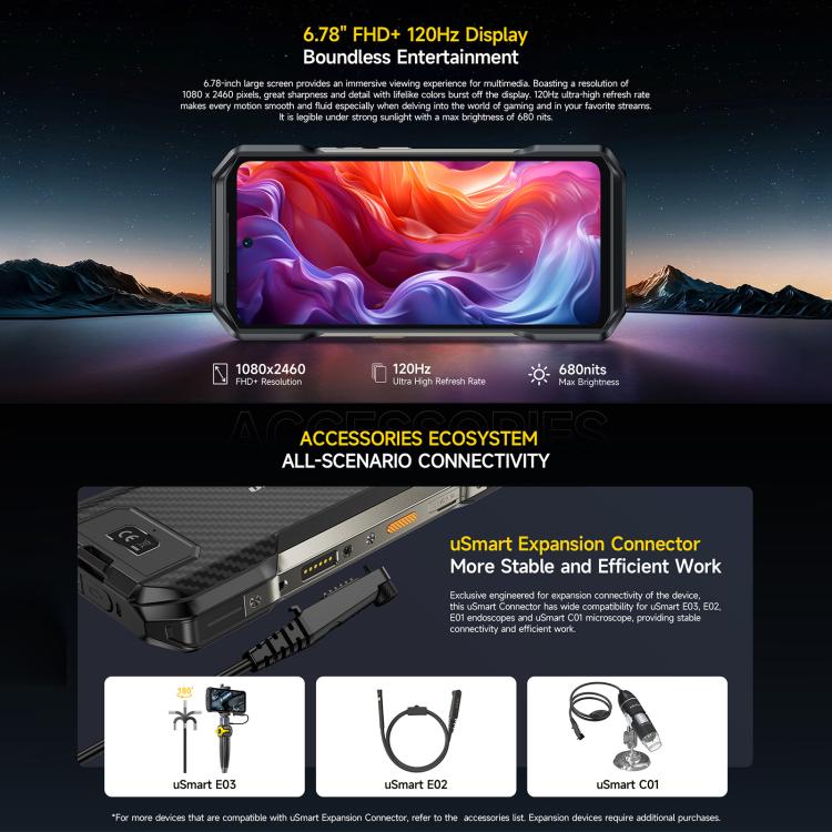 Ulefone Armor 27T+ Rugged Phone, 12GB+256GB, Thermal Imager, Night Vision, 10600mAh, 6.78 inch Android 14 MediaTek Helio G99 Octa Core, Network: 4G, NFC, OTG, Armor 27T+