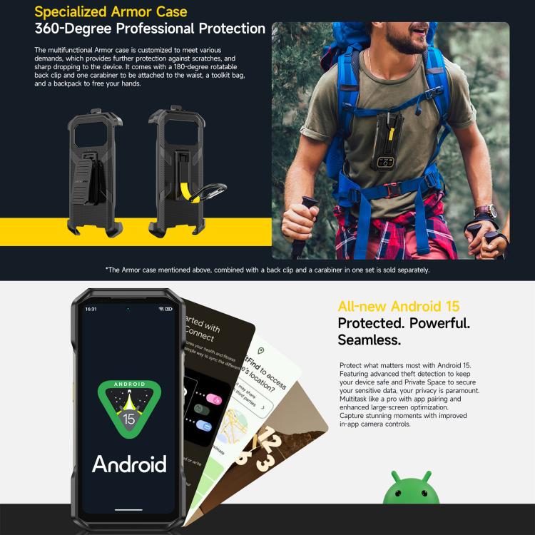 Ulefone Armor 27T+ Rugged Phone, 12GB+256GB, Thermal Imager, Night Vision, 10600mAh, 6.78 inch Android 14 MediaTek Helio G99 Octa Core, Network: 4G, NFC, OTG, Armor 27T+