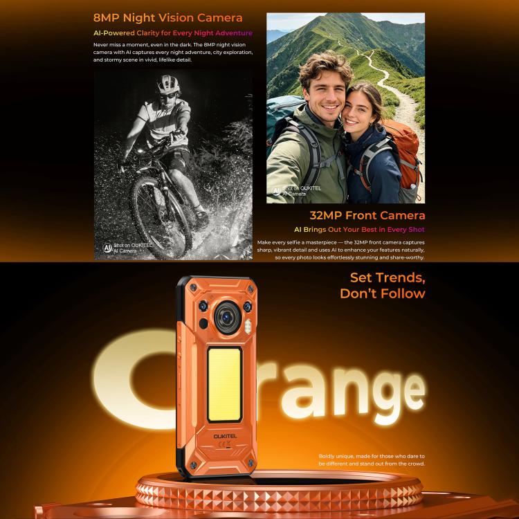 Oukitel WP500 Ultra Rugged Phone, Thermal Imaging, 12GB+1TB, 108MP Camera, Fingerprint Identification, 6.78 inch Android 16 MTK Dimensity 8300 Octa Core, NFC, OTG, Network: 5G, WP500 Ultra
