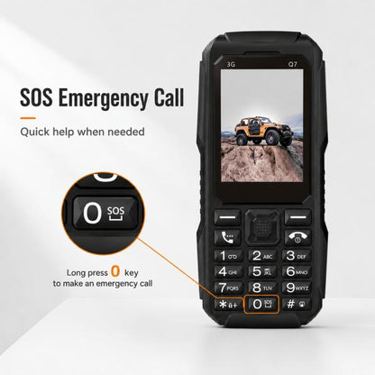 Q7 3G Key Phone, 3600mAh Battery, 2.4 inch, SOS, 21 Keys, Dual SIM, Network: 3G, Support Whatsapp, Facebook