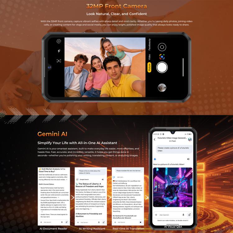 Oukitel WP68 Air 5G Rugged Phone, 12GB+512GB, Night Vision, Fingerprint Identification, 6.88 inch Android 15 MediaTek Dimensity 7025 Octa Core, NFC, OTG, Network: 5G