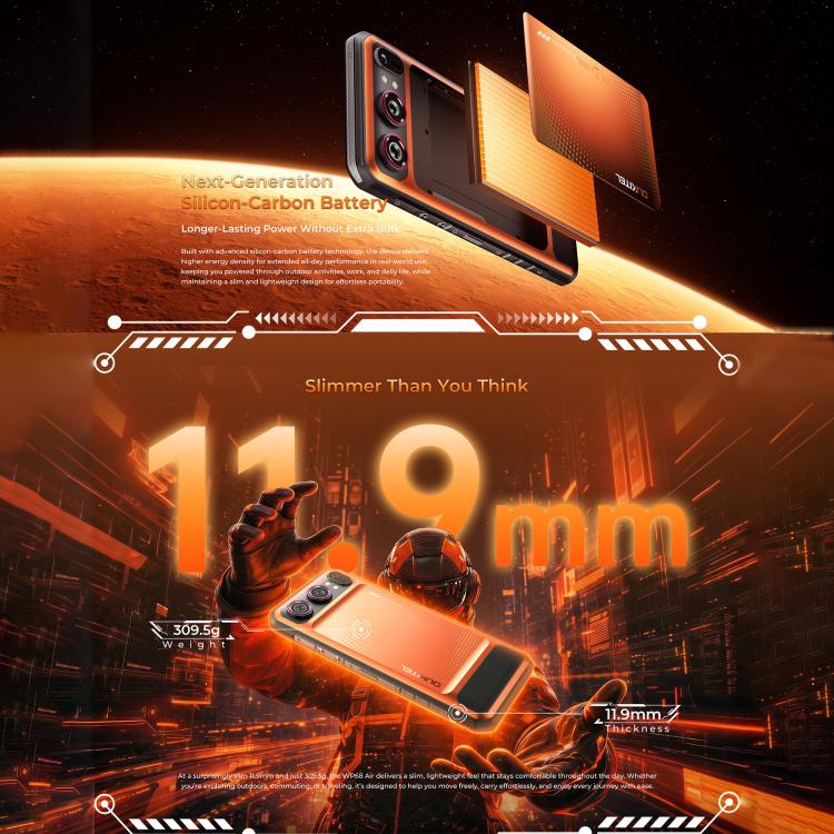 Oukitel WP68 Air 5G Rugged Phone, 12GB+512GB, Night Vision, Fingerprint Identification, 6.88 inch Android 15 MediaTek Dimensity 7025 Octa Core, NFC, OTG, Network: 5G