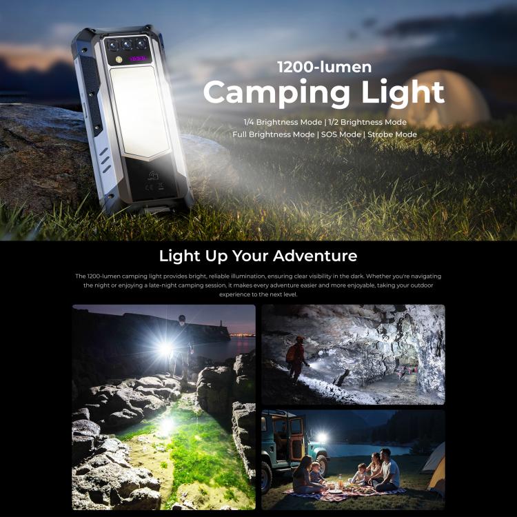 Oukitel WP100 Plus Rugged Phone, 12GB+512GB, Night Vision, 33000mAh, Fingerprint Identification, 6.8 inch Android 16 MediaTek Helio G100 Octa Core, NFC, OTG, Network: 4G, WP100 Plus