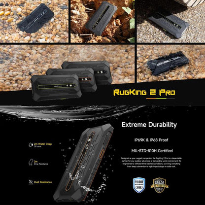 Ulefone RugKing 2 Pro, 6GB+128GB, IP68/IP69K Rugged Phone, 5.45 inch Android 16 Unisoc T7250 Octa Core, Network: 4G, NFC, OTG, RugKing 2 Pro, 6GB+128GB