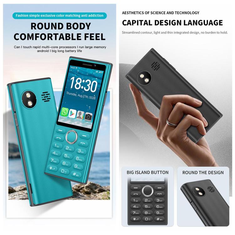 A6 Keypad Phone, 2GB+16GB, 2.83 inch Android 9 Mediatek MT6762C Octa Core, Network: 4G, Support Google Store, No Camera, No Camera