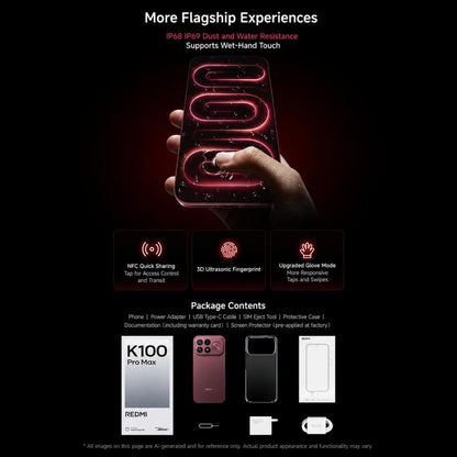 Xiaomi Redmi K100 Pro Max, 12GB+512GB, 6.9 inch Xiaomi HyperOS 3 Snapdragon 8 Elite Gen 5 Octa Core, NFC, Network: 5G, 12GB+512GB