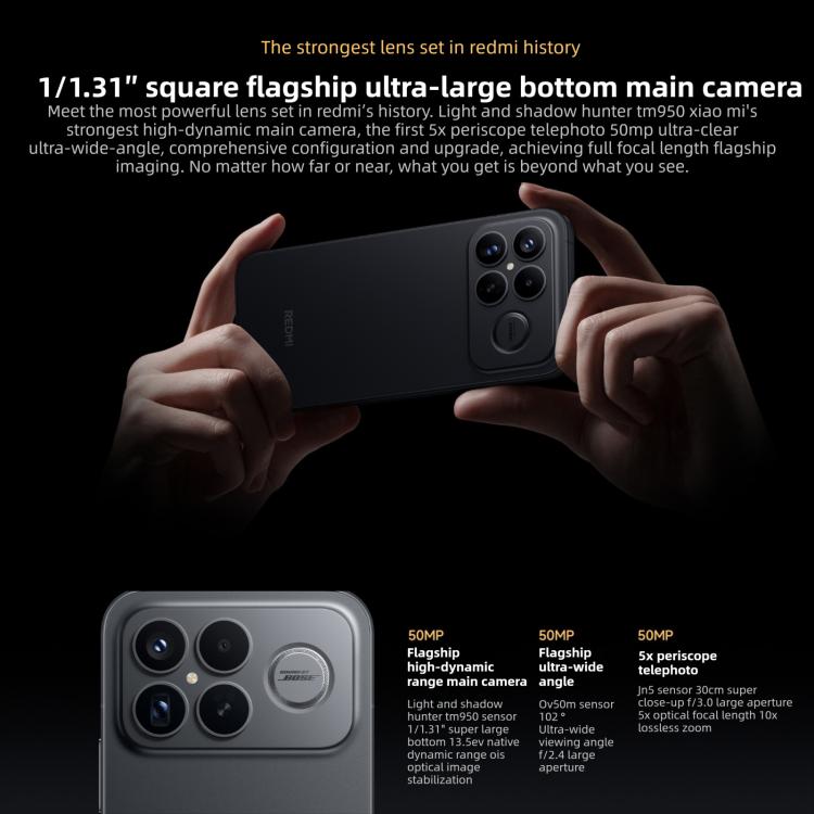 Xiaomi Redmi K90 Pro Max, 16 Go+512 Go, 6,9 pouces Xiaomi HyperOS 3 Snapdragon 8 Elite Gen 5 Octa Core, NFC, Réseau : 5G, 16 Go+512 Go