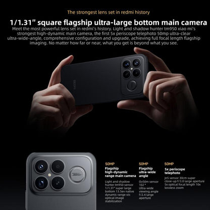 Xiaomi Redmi K90 Pro Max, 16 Go+512 Go, 6,9 pouces Xiaomi HyperOS 3 Snapdragon 8 Elite Gen 5 Octa Core, NFC, Réseau : 5G, 16 Go+512 Go