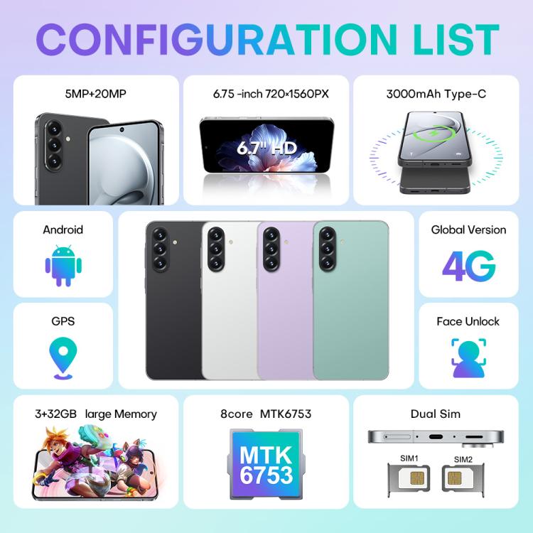 A56 / F56, 3GB+32GB, 6.75 inch Android 8.1 MTK6753 Octa Core, Network: 4G, Dual SIM, AU Plug, AU Plug