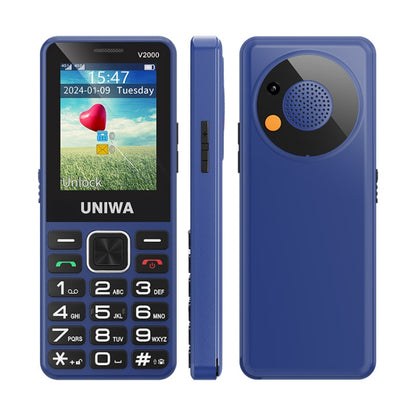 UNIWA V2000 Elder Keypad Phone, 2.4 inch Unisoc T107, 1700mAh Battery, LED Flashlight, SOS, Network: 4G, EU Plug, EU Plug