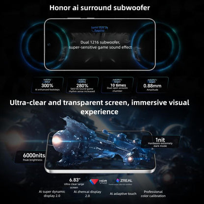 Honor WIN RT, 12GB+512GB, 3D Ultrasonic Fingerprint, 10000mAh Battery, 6.83 inch MagicOS 10.0 / Android 16 Snapdragon 8 Elite Octa Core, Network: 5G, NFC, OTG, 12GB+512GB