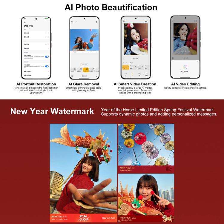 Xiaomi REDMI Turbo 5 Max, 12GB+256GB, 6.83 inch Xiaomi HyperOS 3 Dimensity 9500s Octa Core, NFC, Network: 5G, 12GB+256GB