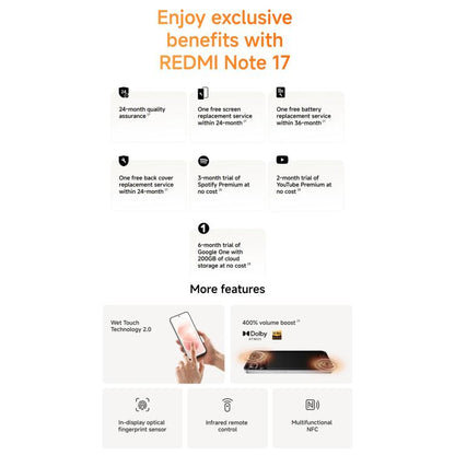 Xiaomi Redmi Note 17 Pro Max Global, 8GB+256GB, Screen Fingerprint, 6.83 inch Xiaomi HyperOS 3 Snapdragon 6 Gen 5 Octa Core, Network: 5G, NFC, 8GB+256GB