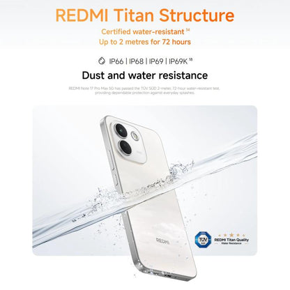 Xiaomi Redmi Note 17 Pro Max Global, 8GB+256GB, Screen Fingerprint, 6.83 inch Xiaomi HyperOS 3 Snapdragon 6 Gen 5 Octa Core, Network: 5G, NFC, 8GB+256GB