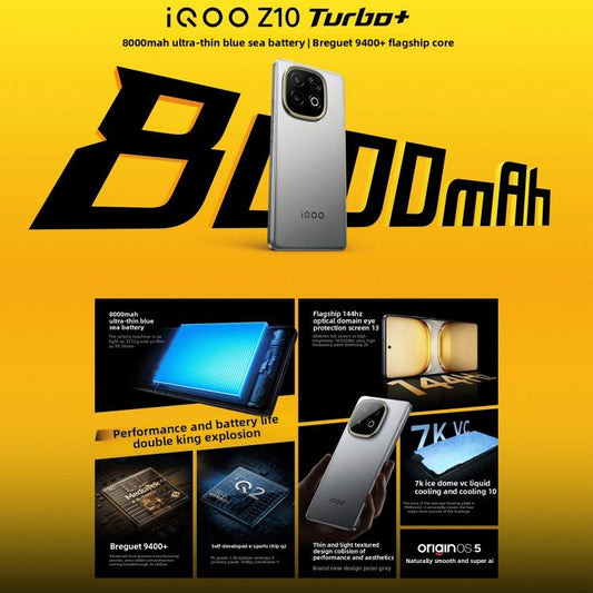 vivo iQOO Z10 Turbo+, 12GB+512GB, Screen Fingerprint, 6.78 inch Android 15 OriginOS 5 Snapdragon 8 Elite Octa Core, OTG, NFC, Network: 5G, Support Google Play, 12GB+512GB
